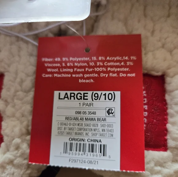 Large Mama Bear Red Black Plaid comfortable lightweight slippers size 9 size 10 - Picture 3 of 6